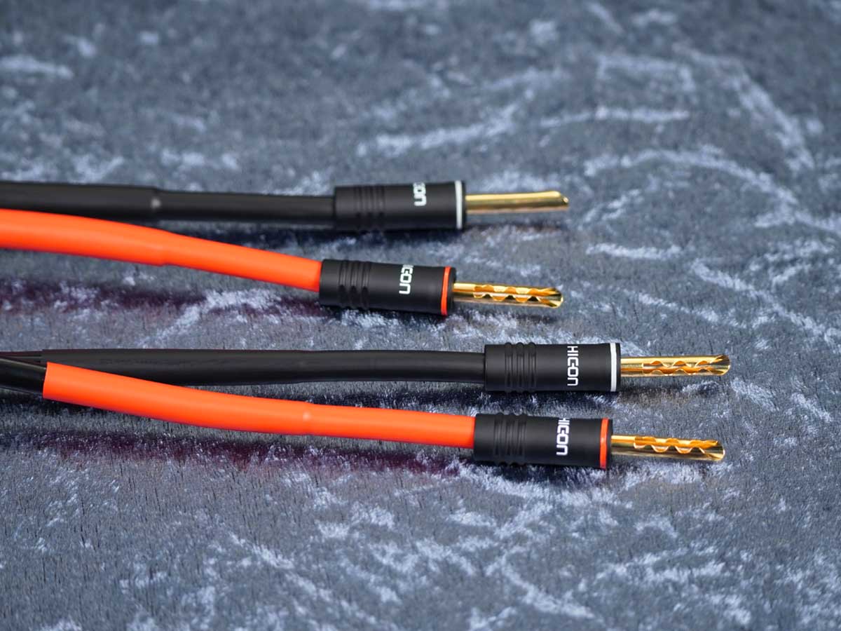 Lautsprecherkabel 'Dual Blue' Gfl - Lamellen-Bananenstecker beidseitig