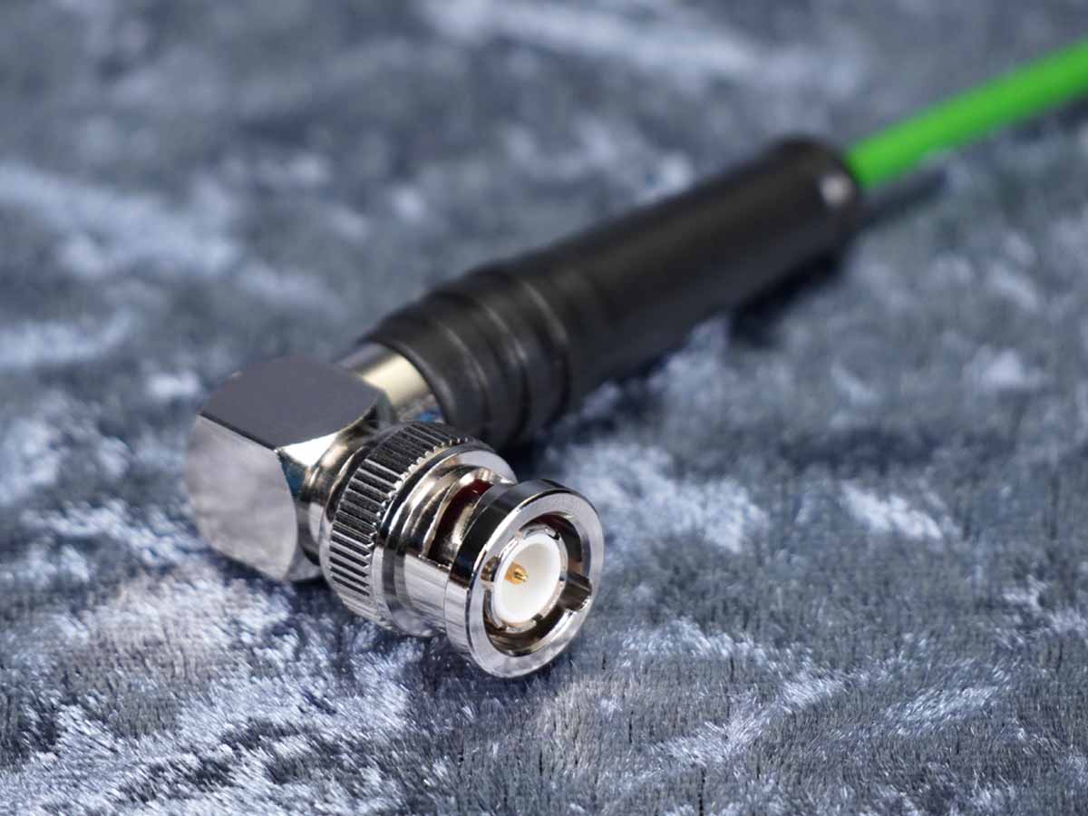 SDI-Kabel Sommer 'Monomax' grün - Hicon Winkel auf Winkel BNC