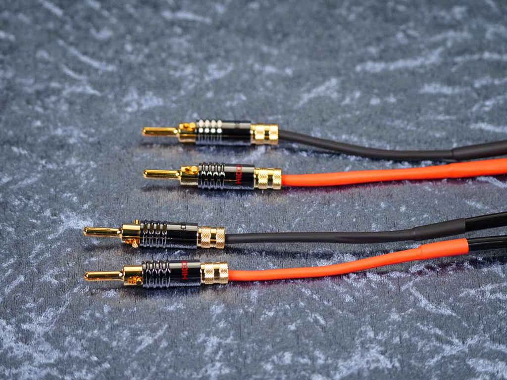 Lautsprecherkabel 'Meridian' 2x1,5 mm² Gfl mit Spreizspangen-Bananenstecker beidseitig