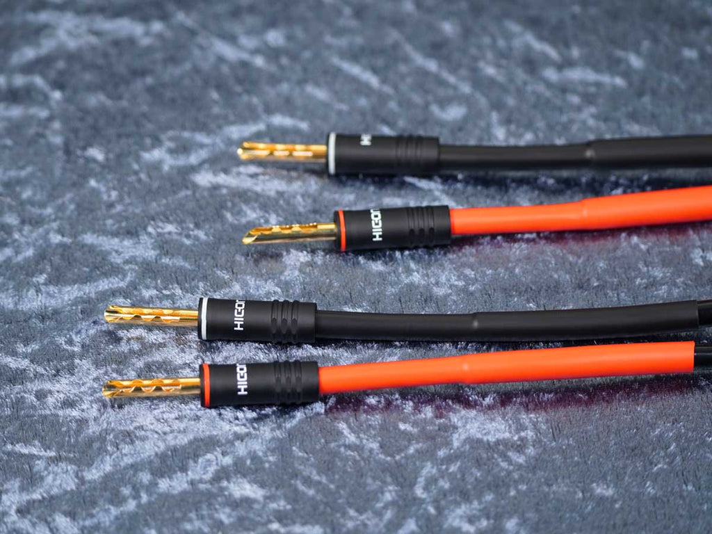 Lautsprecherkabel 'Dual Blue' Gfl - Lamellen-Bananenstecker beidseitig