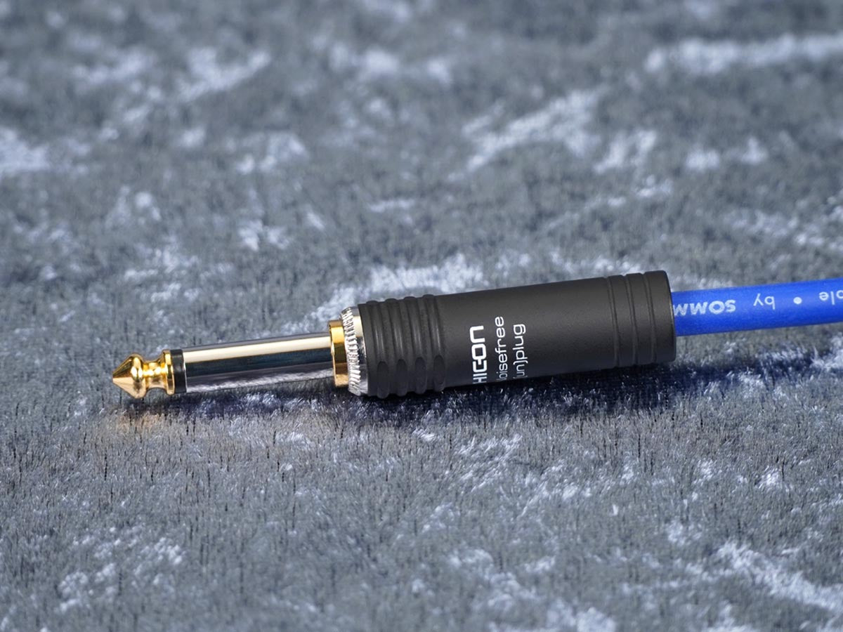 Instrumentenkabel Sommer 'Tricone XXL' blau - Hicon Klinke auf silent Klinke