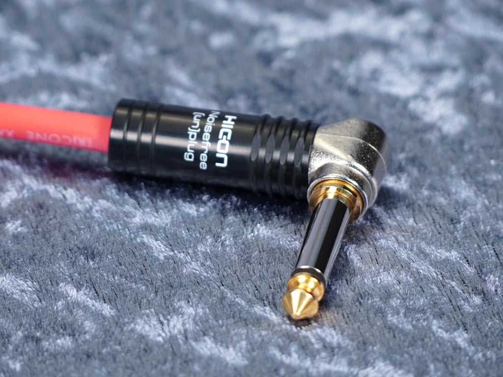 'Instrumentenkabel Sommer 'Tricone XXL' rot - Hicon Klinke auf silent Winkelklinke