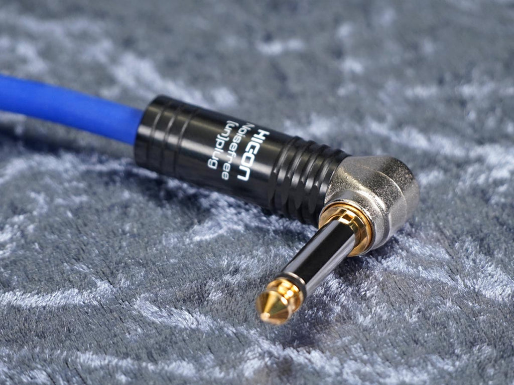 Instrumentenkabel Sommer 'Tricone XXL' blau - Hicon Klinke auf silent Winkelklinke