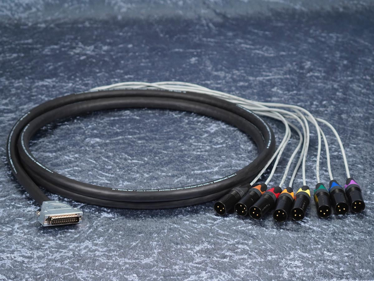 MuCo Auflösung SUB-D 25-Pol male auf 8 x XLR male  / Tascam-Belegung / Sommer Mistral