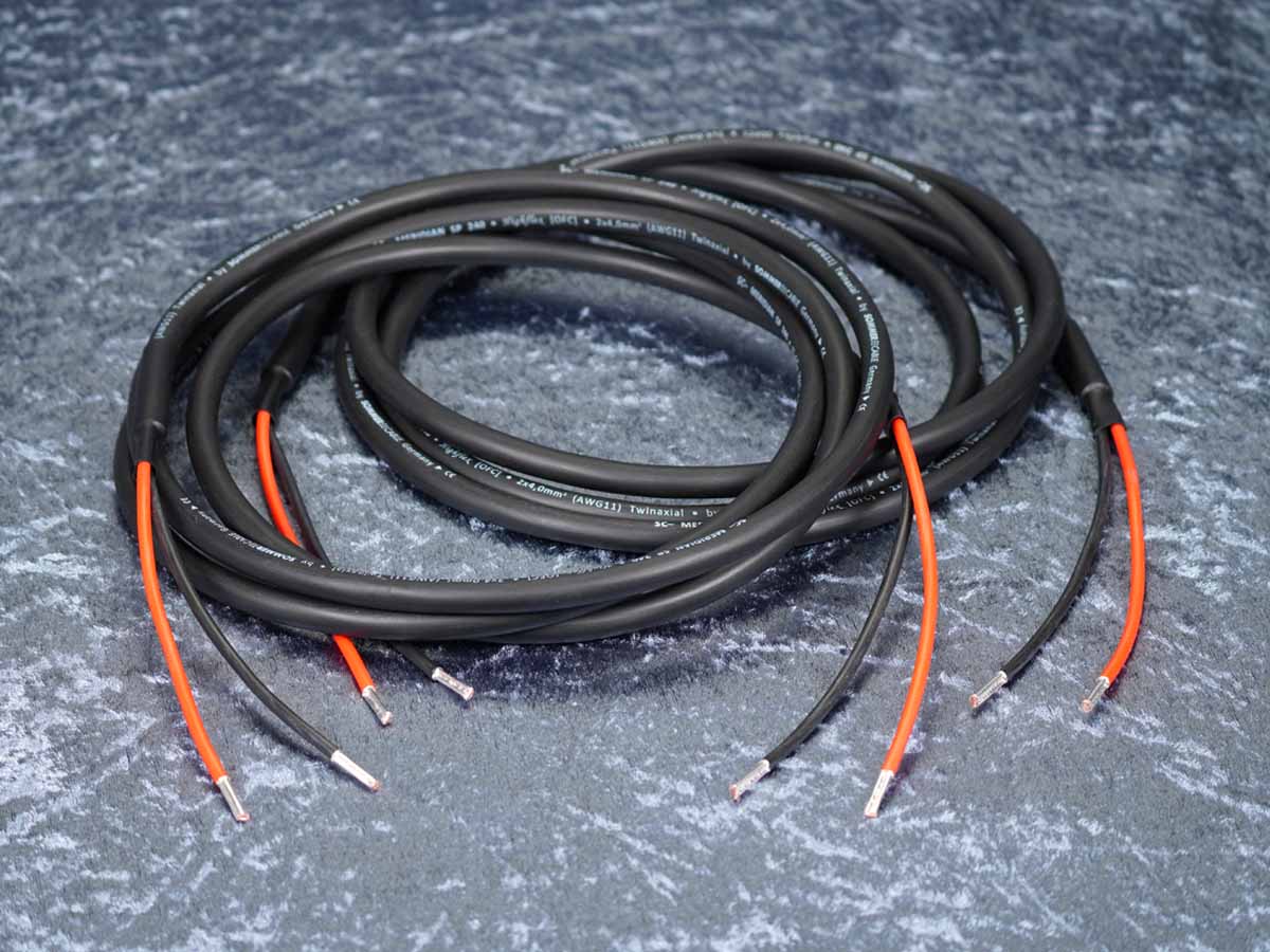Lautsprecherkabel 'Meridian' 2x4,0 mm² mit Aderendhülsen beidseitig