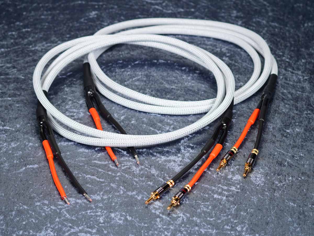 Lautsprecherkabel 'Meridian' 2x4,0 mm² Gfl mit Spreizspangen-Bananenstecker einseitig