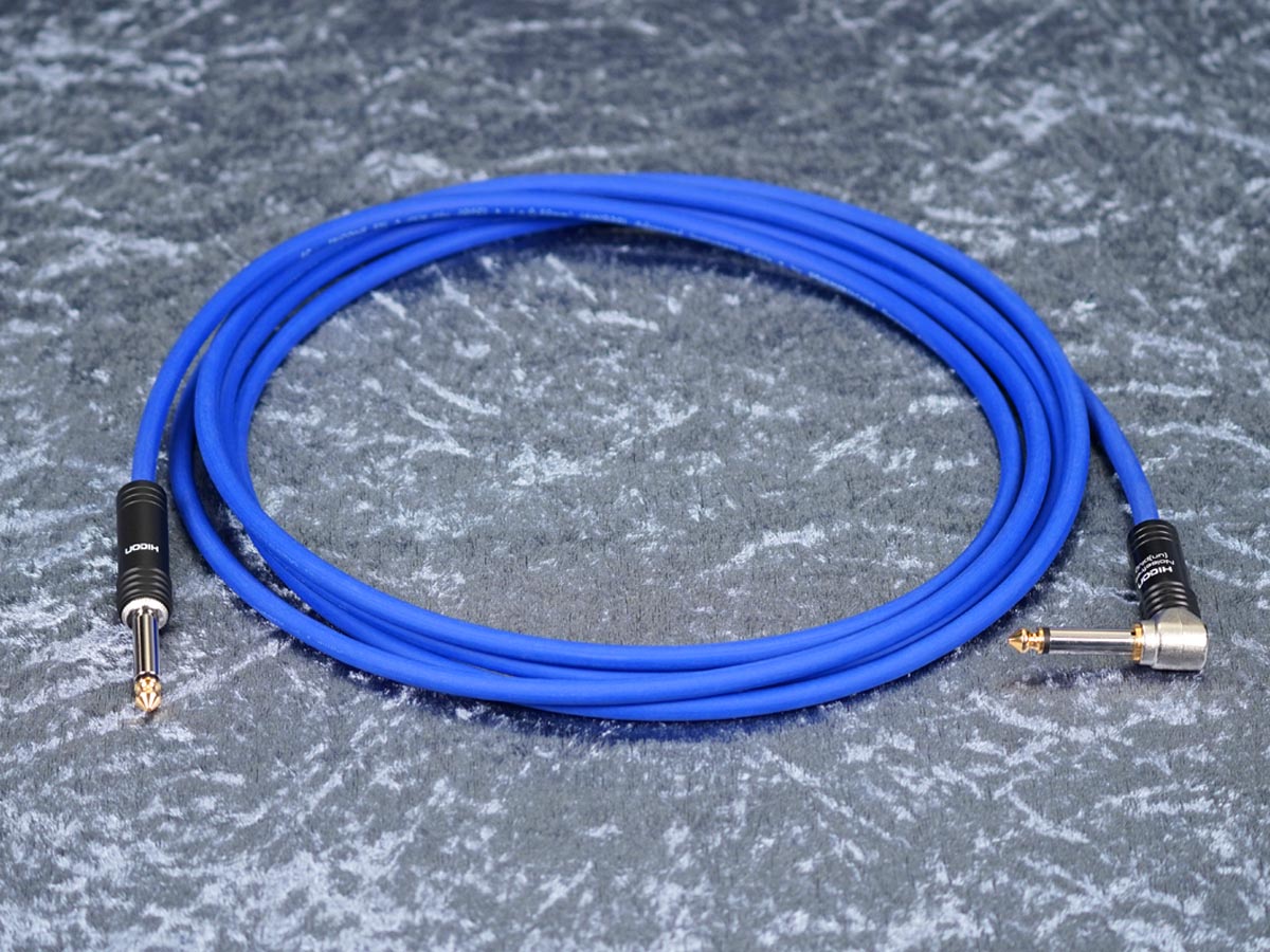 Instrumentenkabel Sommer 'Tricone XXL' blau - Hicon Klinke auf silent Winkelklinke