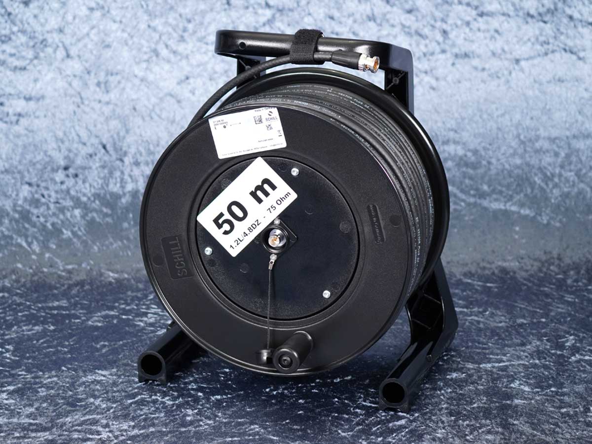 SDI-Kabel auf Gummitrommel SC Vector Plus 1.2L/4.8DZ / Neutrik / 35-50 m / schwarz