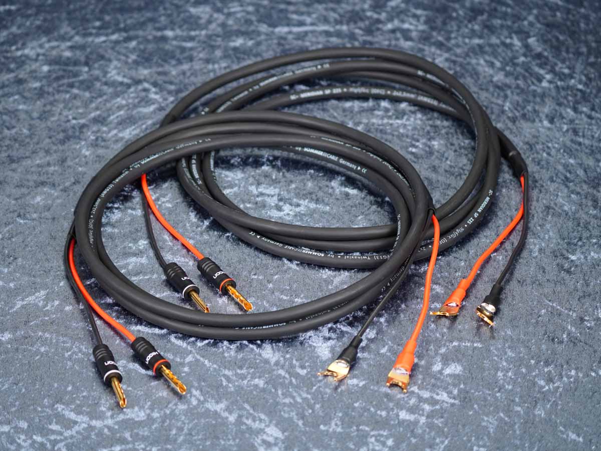 Lautsprecherkabel 'Meridian' 2x2,5 mm² Lamellen-Bananenstecker auf CTA01 Kabelschuhe