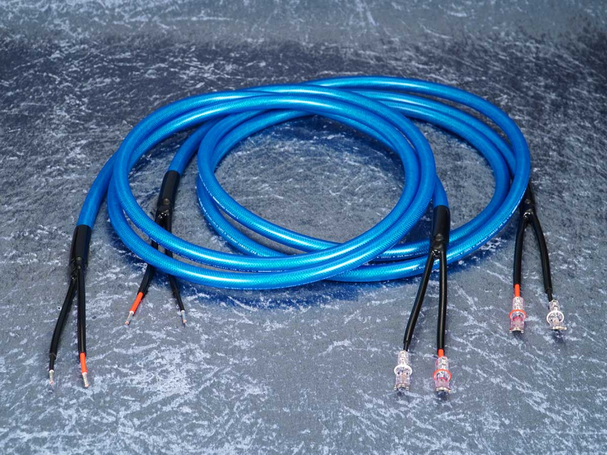 Lautsprecherkabel 'Dual Blue' - Aderendhülsen auf WBT 0681Ag Kabelschuhe