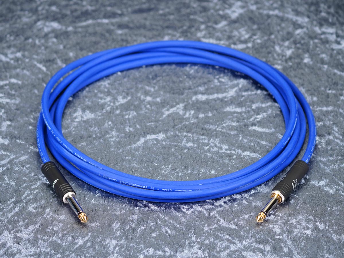 Instrumentenkabel Sommer 'Tricone XXL' blau - Hicon Klinke auf silent Klinke
