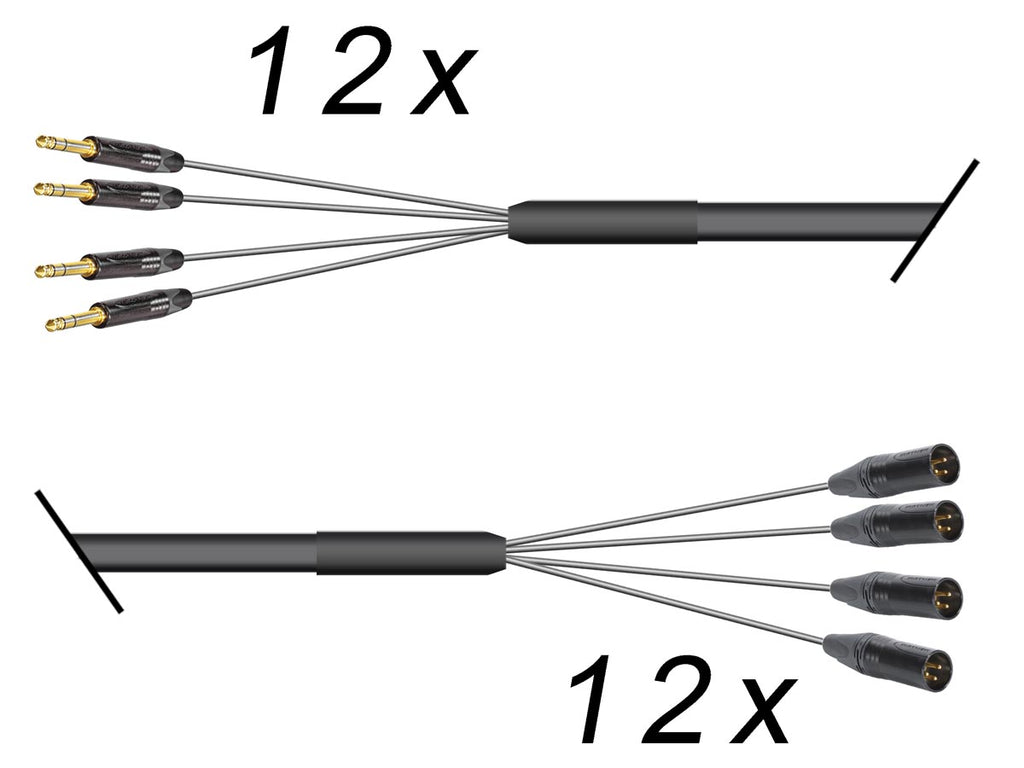 Multicore 12-Kanal Klinke sym. auf XLR male / Sommer Mistral / Neutrik