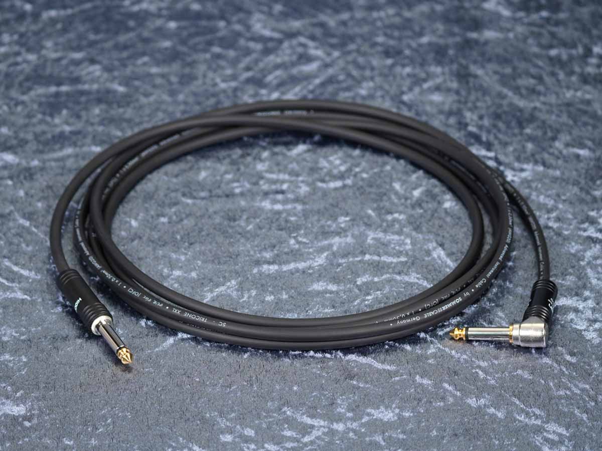 Instrumentenkabel Sommer 'Tricone XXL' schwarz - Hicon Klinke auf silent Winkelklinke