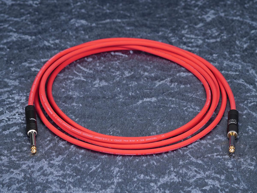 Instrumentenkabel Sommer 'Tricone XXL' rot - Hicon Klinke auf silent Klinke