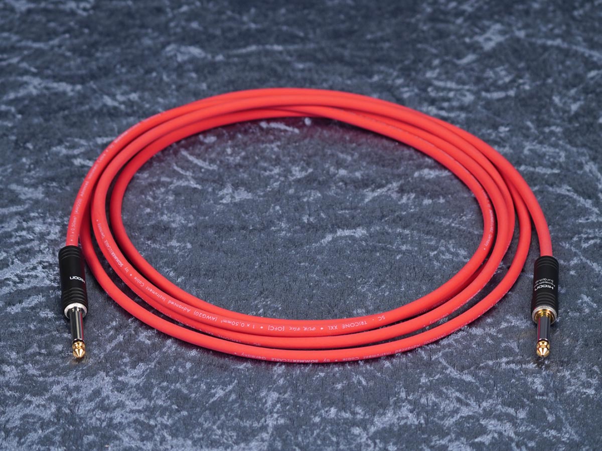 Instrumentenkabel Sommer 'Tricone XXL' rot - Hicon Klinke auf silent Klinke