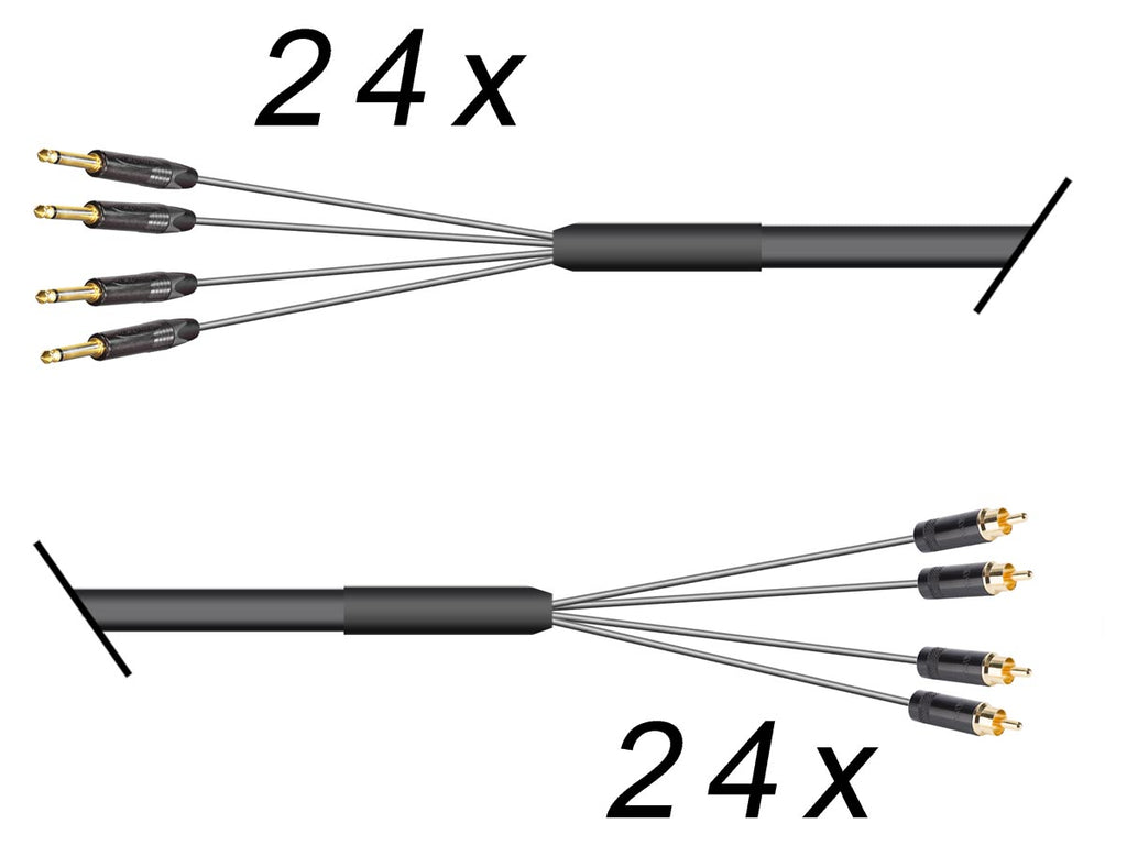 Multicore 24-Kanal Klinke asym. auf Cinchstecker / Sommer Mistral / Neutrik / REAN