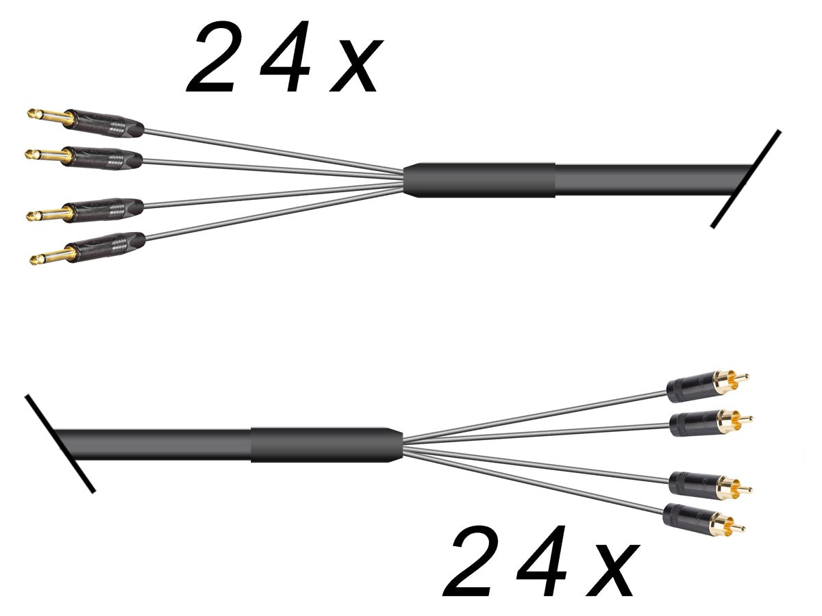 Multicore 24-Kanal Klinke asym. auf Cinchstecker / Sommer Mistral / Neutrik / REAN