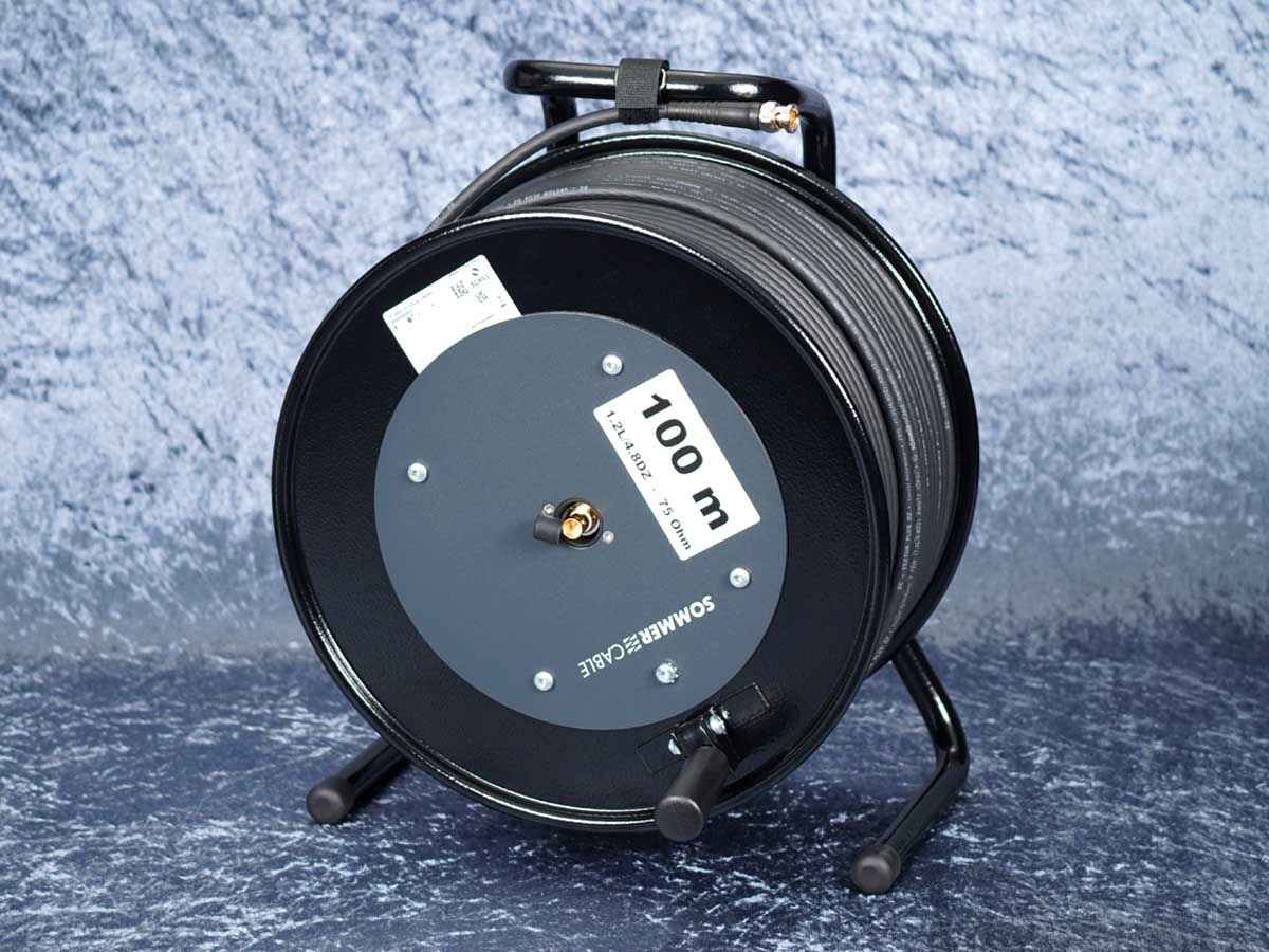 SDI-Kabel SC Vector Plus 1.2L/4.8DZ auf Stahltrommel / Hicon / 70-100 m / schwarz