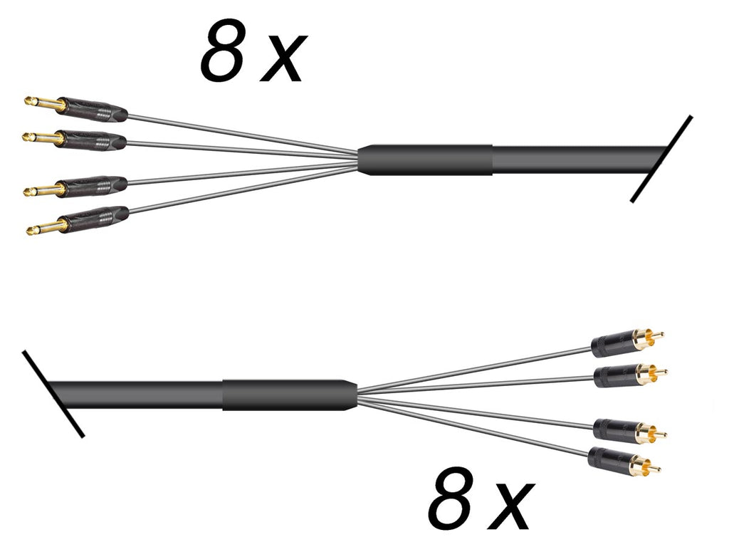 Multicore 8-Kanal Klinke asym. auf Cinchstecker / Sommer Mistral / Neutrik / REAN