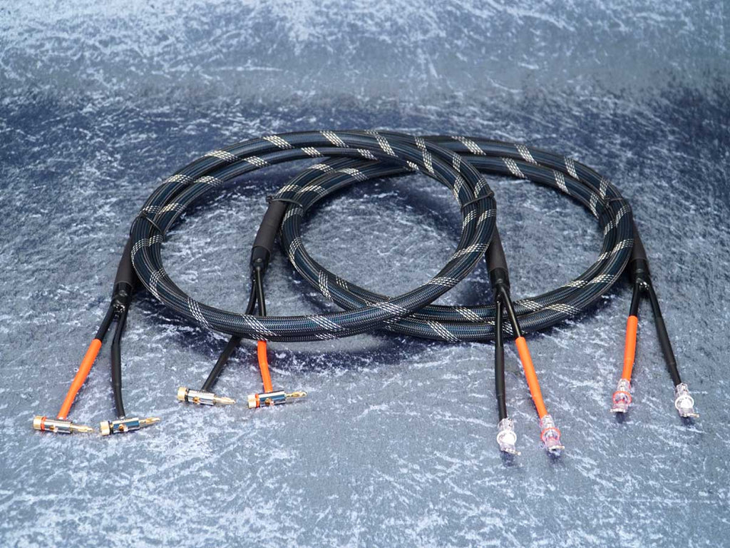 Lautsprecherkabel 'Dual Blue' Gfl - BM06 Bananenstecker auf WBT 0681Ag Kabelschuhe