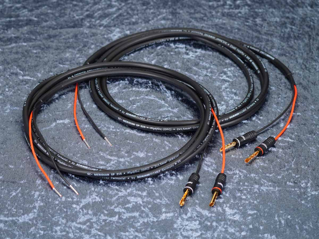 Lautsprecherkabel 'Meridian' 2x1,5 mm² mit Lamellen-Bananenstecker einseitig