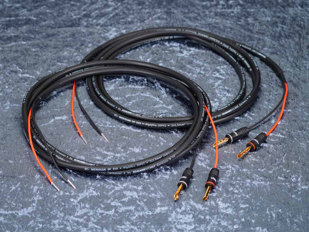 Lautsprecherkabel 'Meridian' 2x1,5 mm² mit Lamellen-Bananenstecker einseitig
