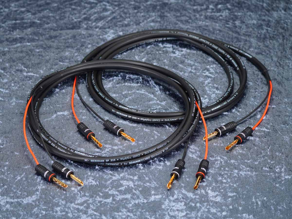 Lautsprecherkabel 'Meridian' 2x1,5 mm² mit Lamellen-Bananenstecker beidseitig