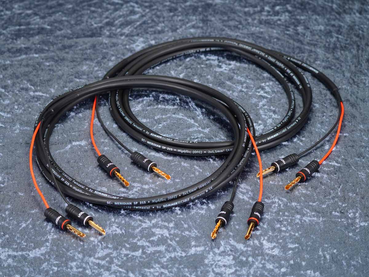 Lautsprecherkabel 'Meridian' 2x1,5 mm² mit Lamellen-Bananenstecker beidseitig