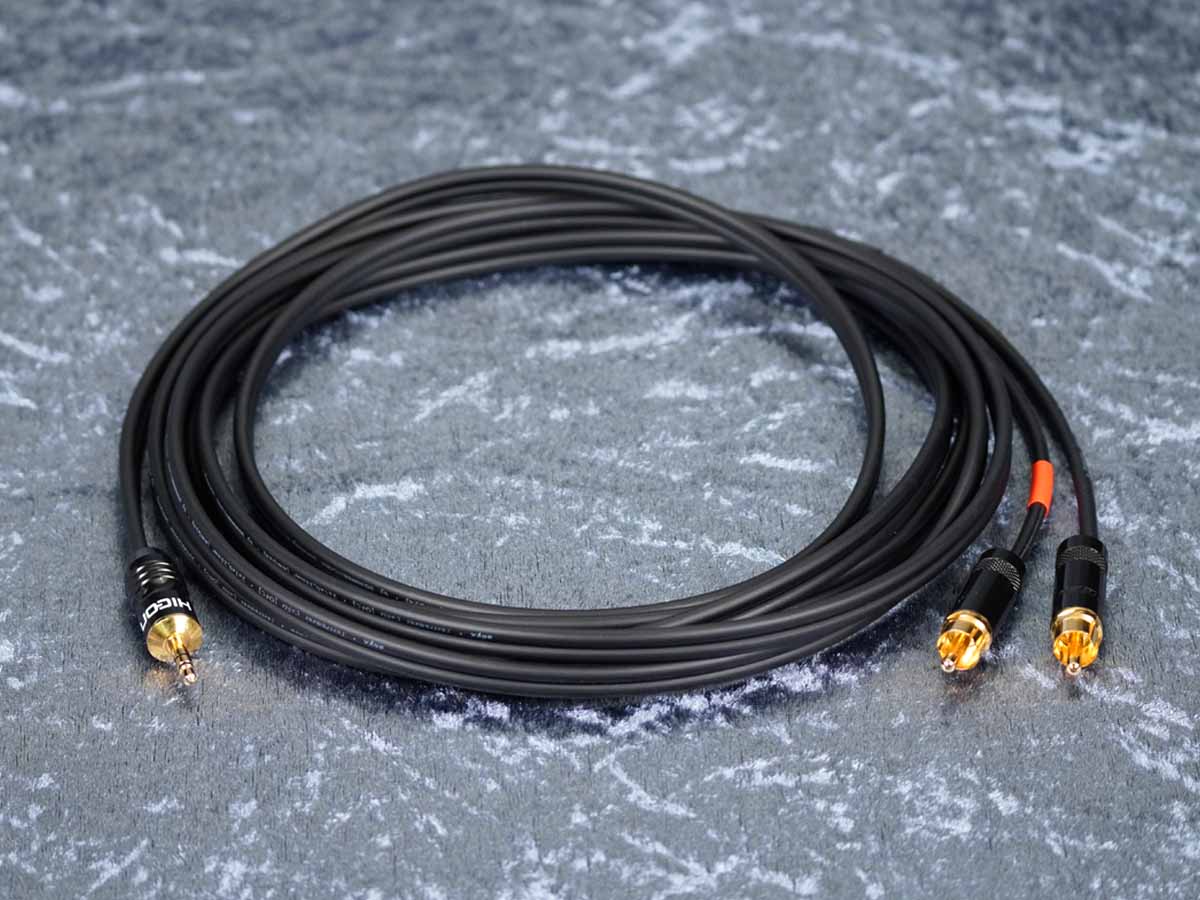Miniklinke Plg3,5 auf 2 x Cinch RCA Sommer REAN Hicon