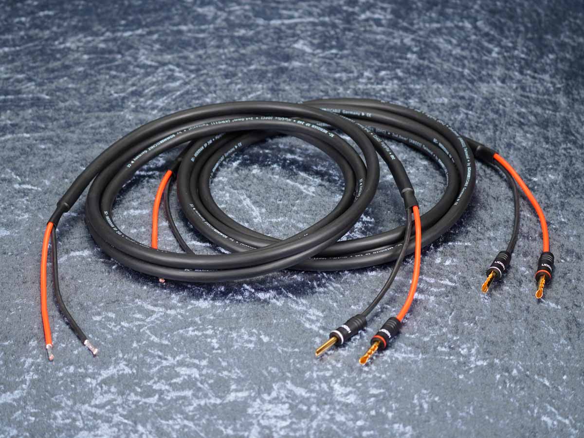 Lautsprecherkabel 'Meridian' 2x4,0 mm² mit Lamellen-Bananenstecker einseitig