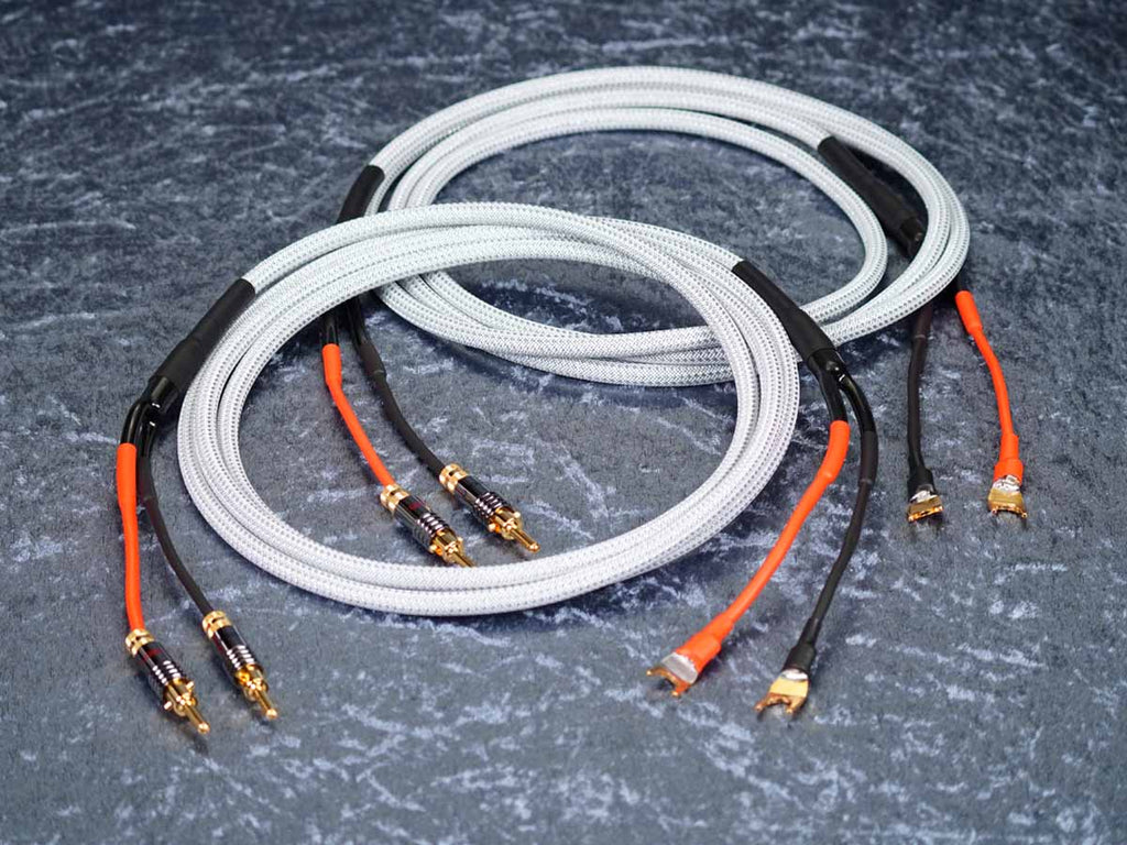 Lautsprecherkabel 'Meridian' 2x1,5 mm² Gfl Spreizspangen-Bananenstecker auf CTA01 Kabelschuhe