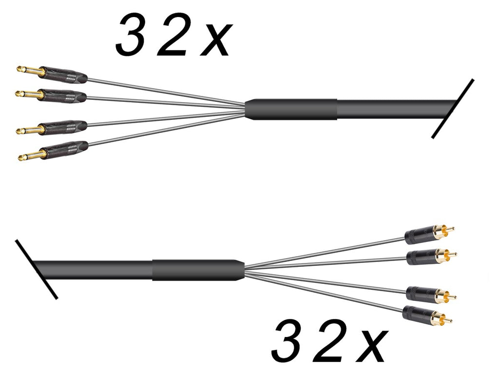 Multicore 32-Kanal Klinke asym. auf Cinchstecker / Sommer Mistral / Neutrik / REAN
