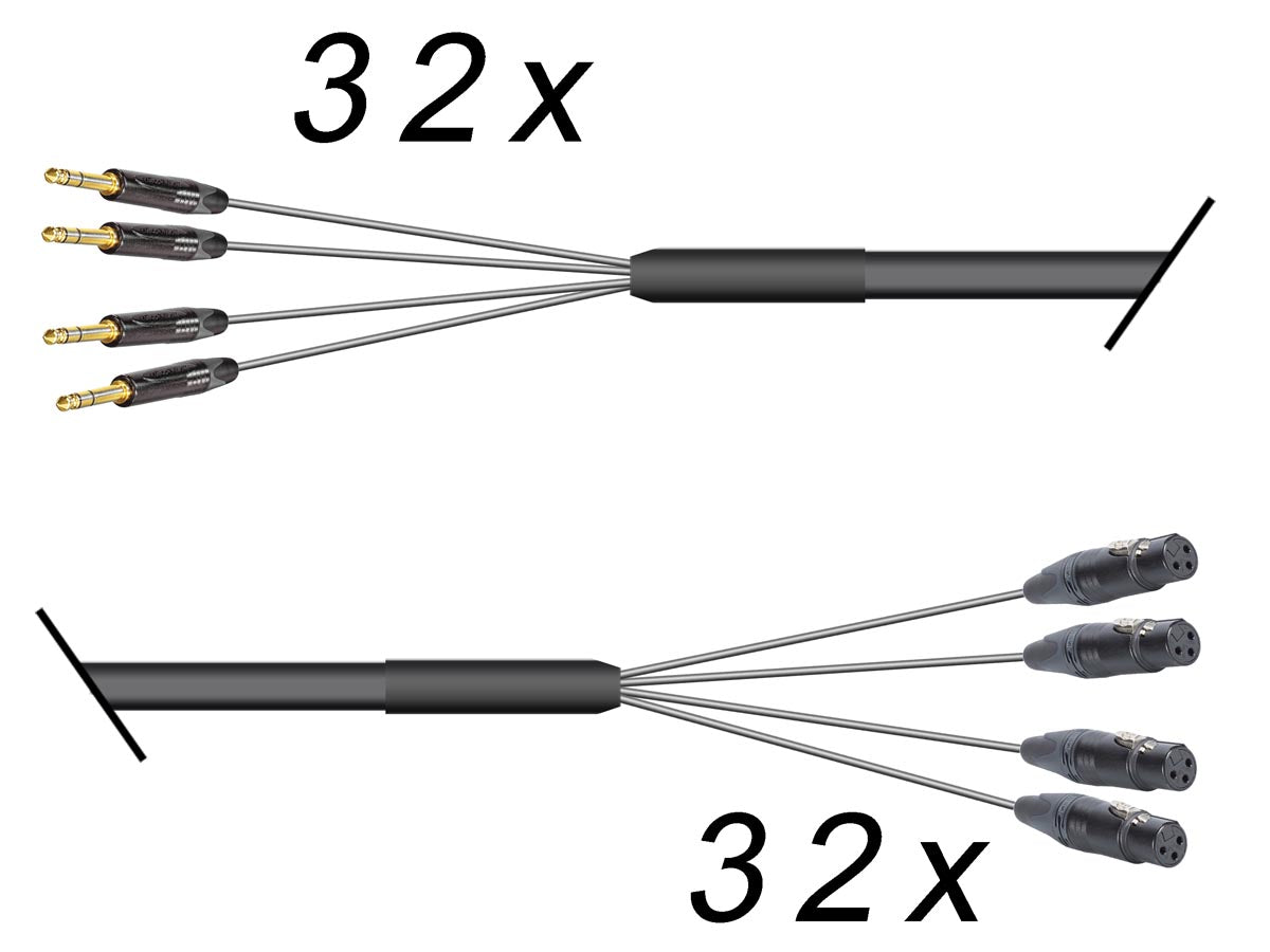 Multicore 32-Kanal Klinke sym. auf XLR female / Sommer Mistral / Neutrik