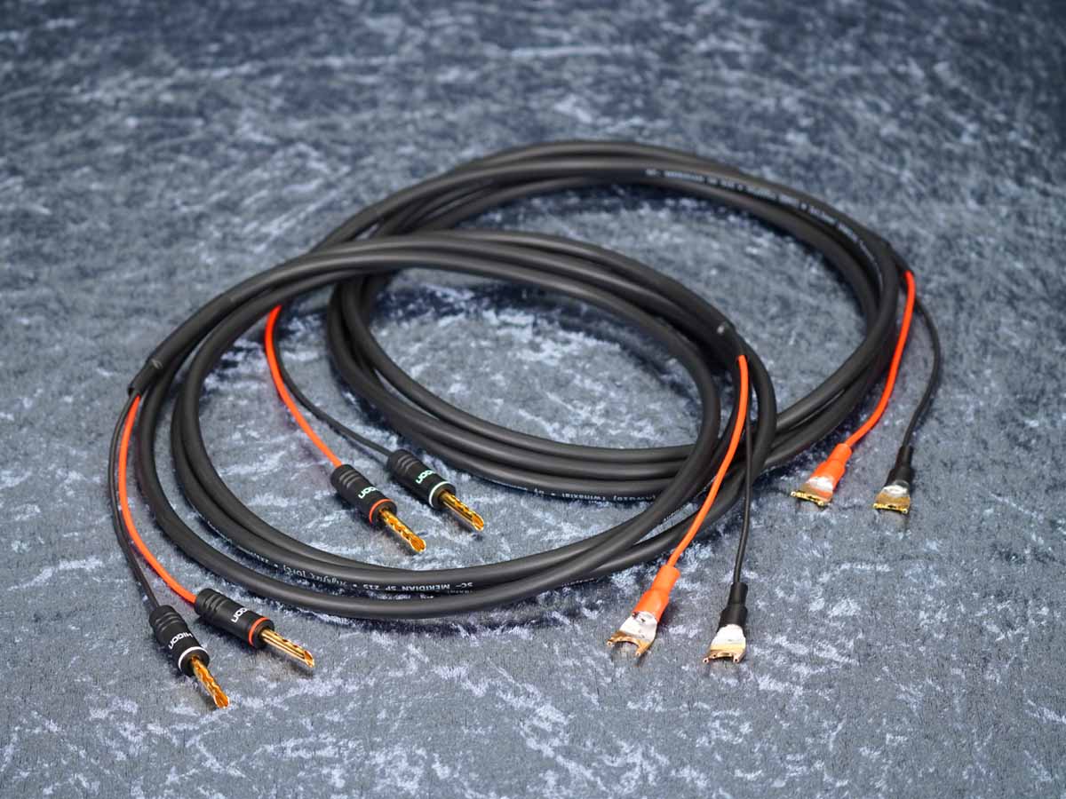 Lautsprecherkabel 'Meridian' 2x1,5 mm² Lamellen-Bananenstecker auf CTA01 Kabelschuhe