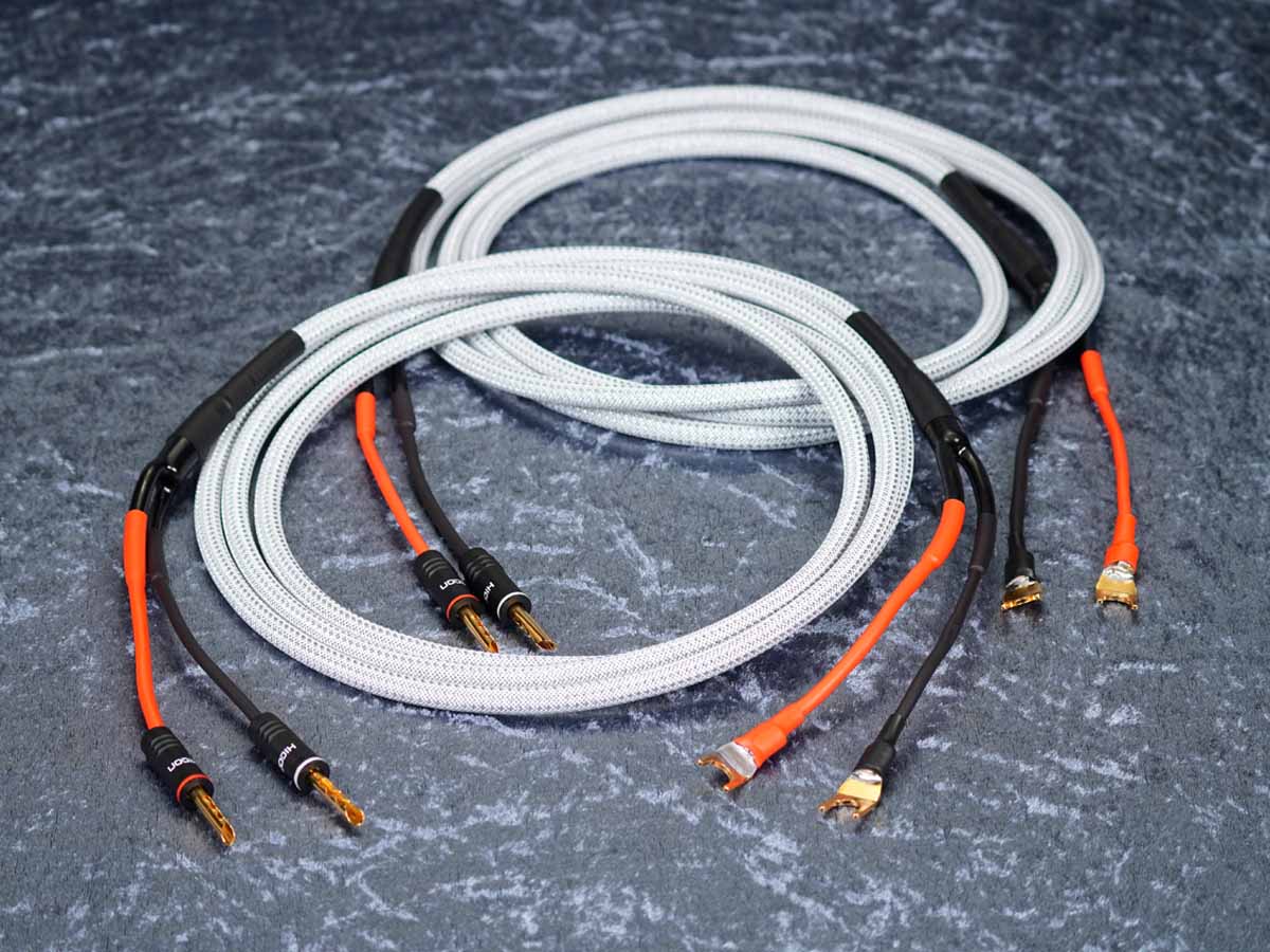 Lautsprecherkabel 'Meridian' 2x1,5 mm² Gfl Lamellen-Bananenstecker auf CTA01 Kabelschuhe
