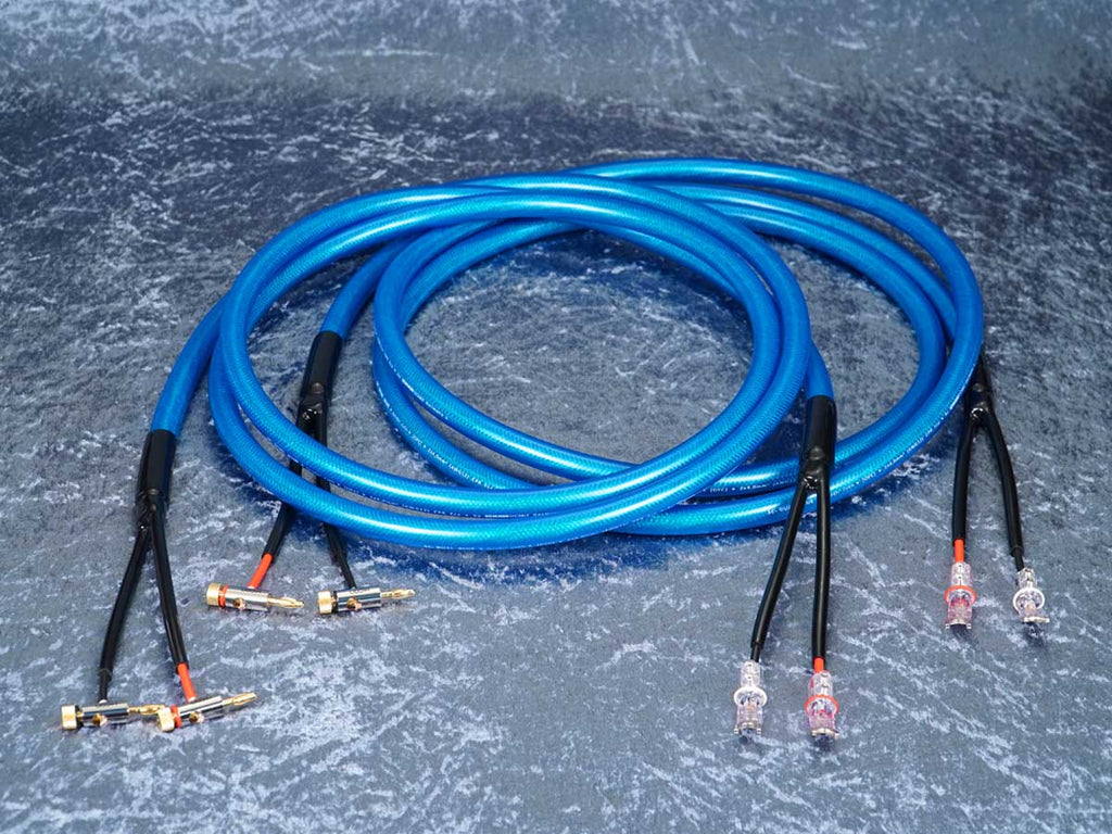 Lautsprecherkabel 'Dual Blue' - BM06 Bananenstecker auf WBT 0681Ag Kabelschuhe