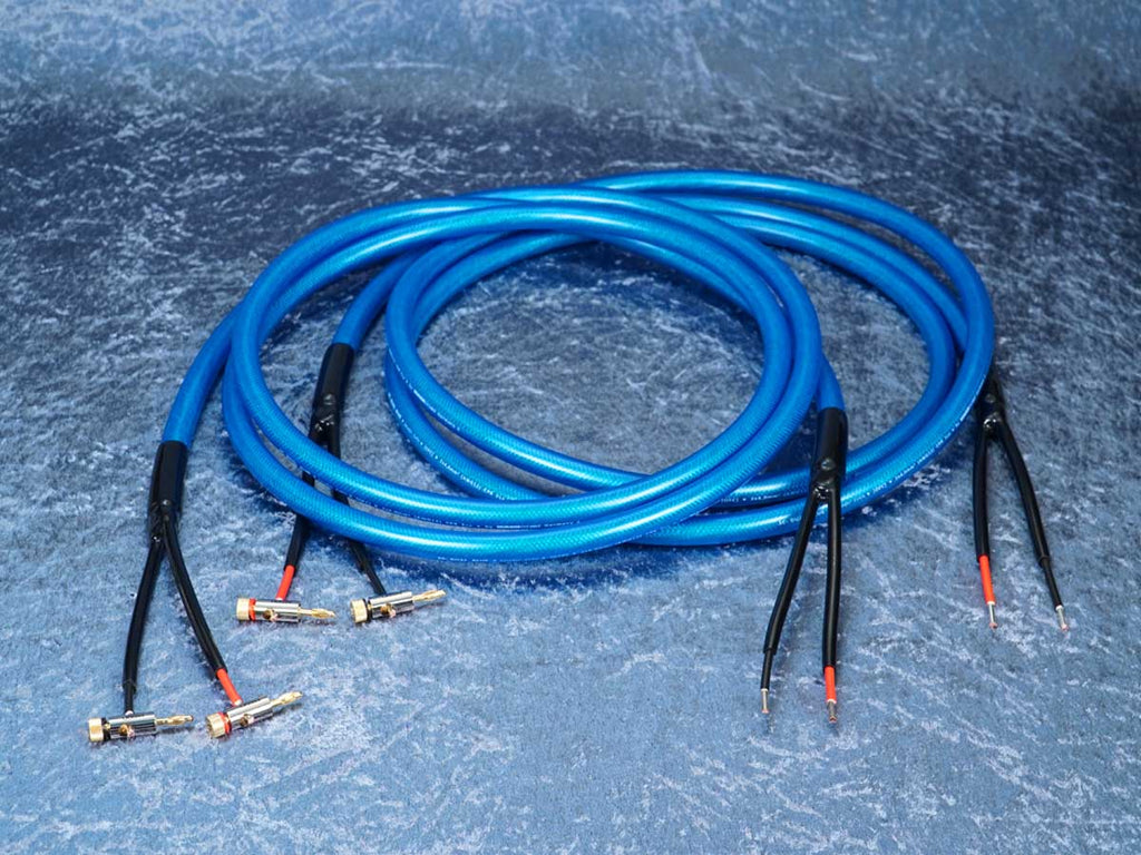 Lautsprecherkabel 'Dual Blue' - BM06 Bananenstecker auf Aderendhülsen