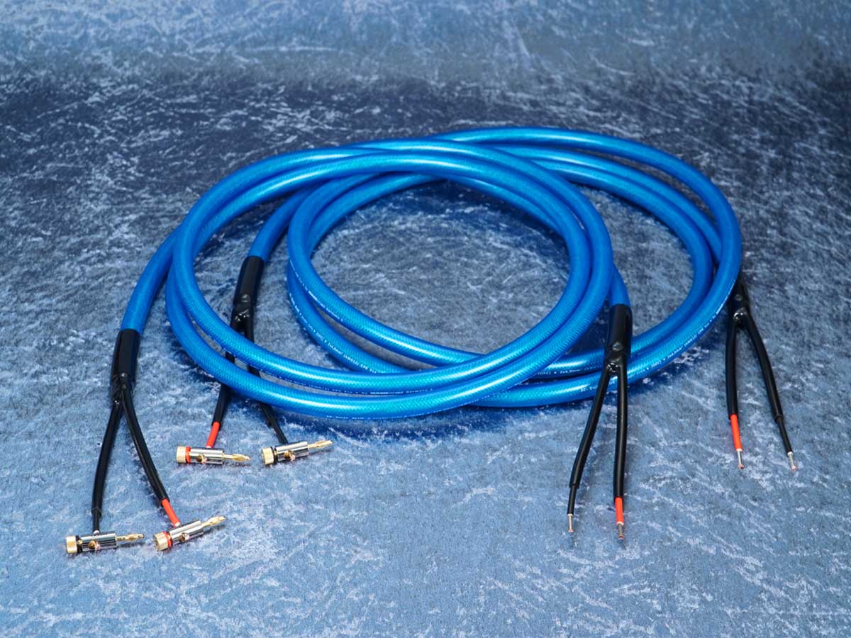 Lautsprecherkabel 'Dual Blue' - BM06 Bananenstecker auf Aderendhülsen